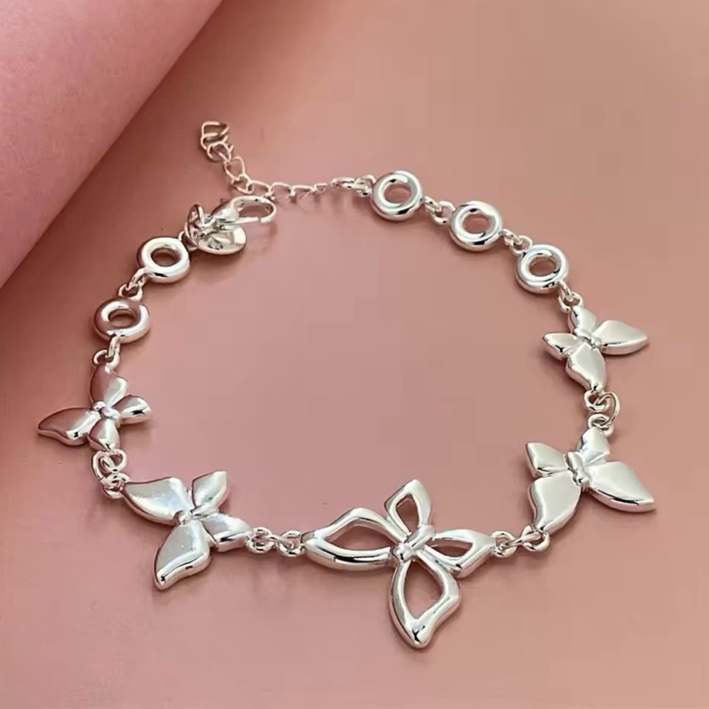 Silver plated Cute Butterfly Bracelet for Women
